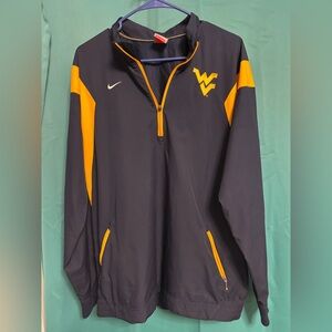 Nike Men’s Navy and Gold WVU Quarter-Zip Windbreaker